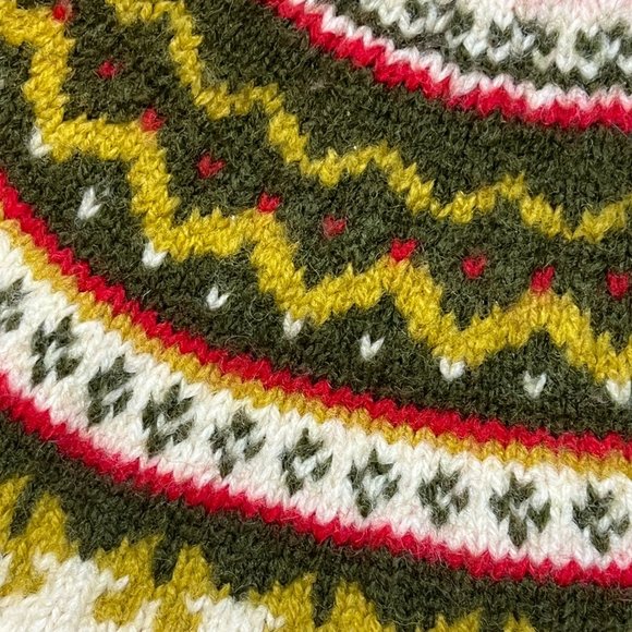 Vtg Handmade Icelandic Fair Isle Knit Wool Button Cardigan Sweater Womens Sz S - Picture 3 of 11